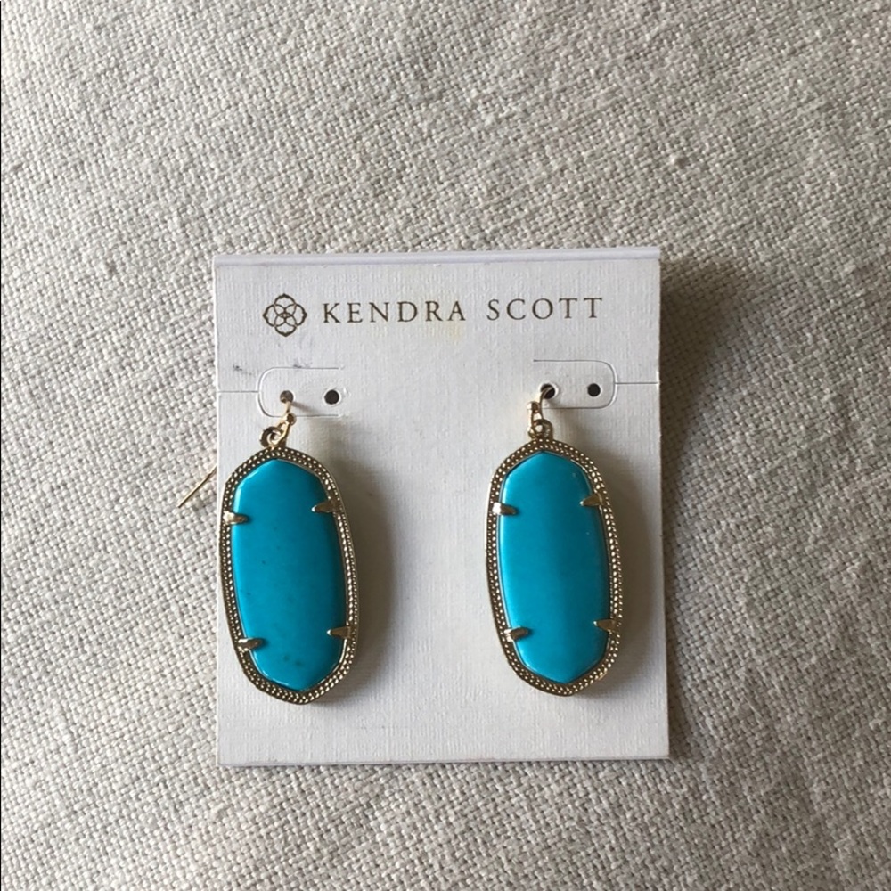 Turquoise Kendra Scott drop earrings.